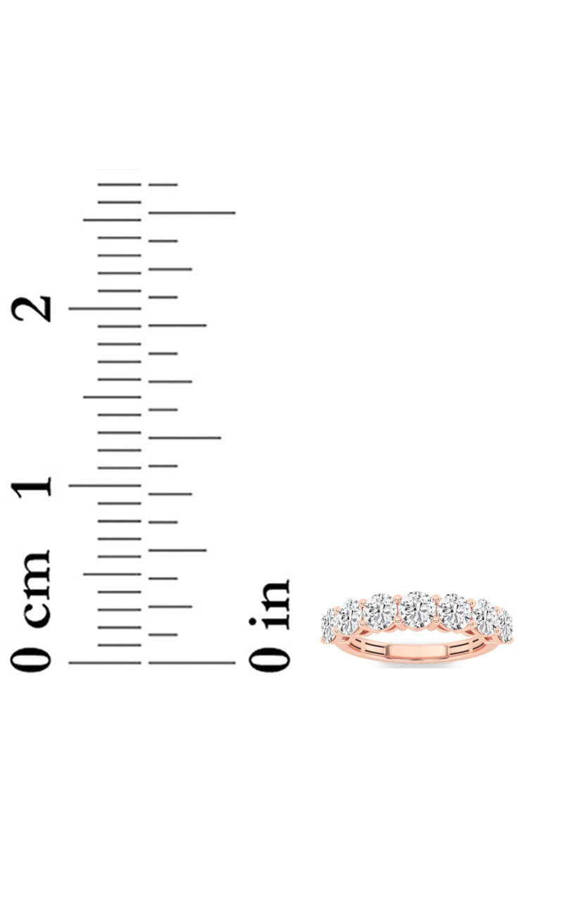2Cttw Round Shaped Lab Grown Diamond (F/VS) SevenStone Band Ring in 14K Gold
