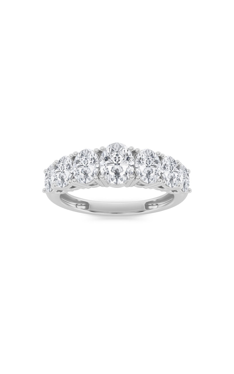 2Cttw Oval Shaped Lab Grown Diamond (F/VS) Seven Stone Band Ring in 14K Gold