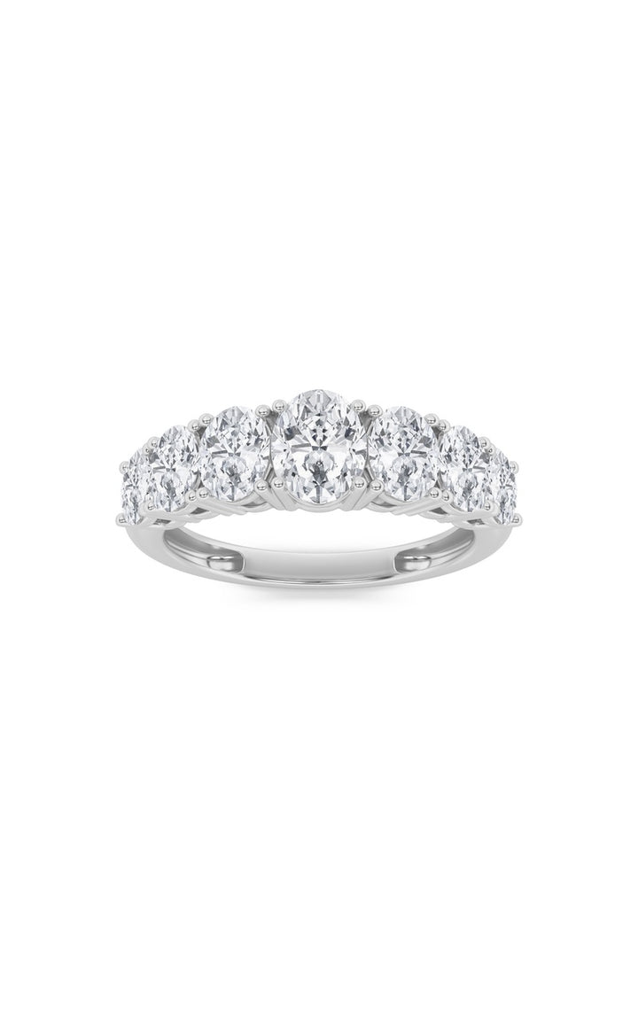 2Cttw Oval Shaped Lab Grown Diamond (F/VS) Seven Stone Band Ring in 14K Gold
