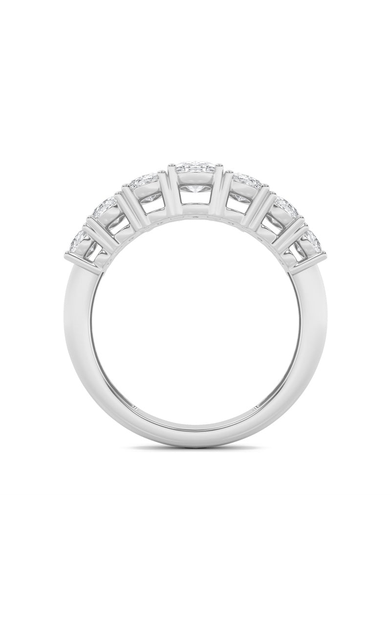 2Cttw Oval Shaped Lab Grown Diamond (F/VS) Seven Stone Band Ring in 14K Gold