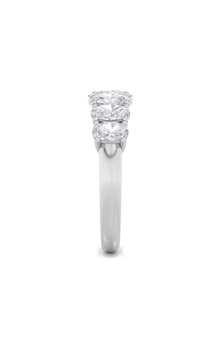 2Cttw Oval Shaped Lab Grown Diamond (F/VS) Seven Stone Band Ring in 14K Gold