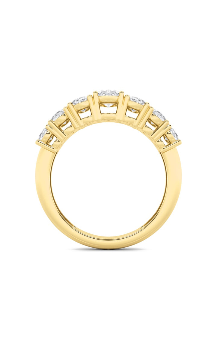 2Cttw Oval Shaped Lab Grown Diamond (F/VS) Seven Stone Band Ring in 14K Gold
