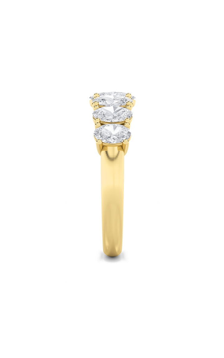2Cttw Oval Shaped Lab Grown Diamond (F/VS) Seven Stone Band Ring in 14K Gold