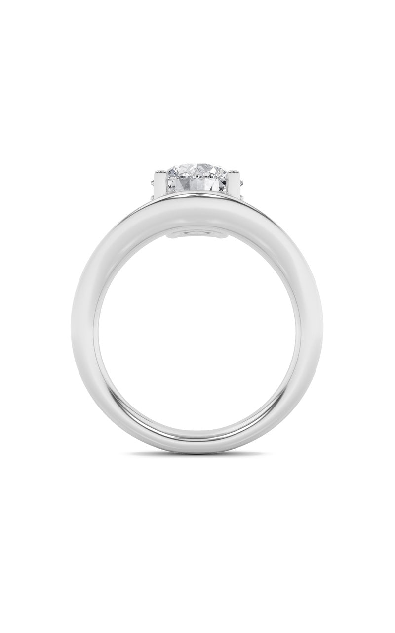 2Cttw Round Shaped Lab Grown Diamond (F/VS) Accented Solitaire Fancy Engagement Ring in 14K Gold