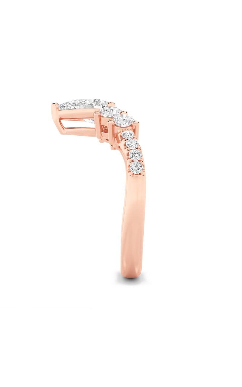 1.5Cttw Pear Shaped Lab Grown Diamond (F/VS) Fancy Contour Ring in 14K Gold