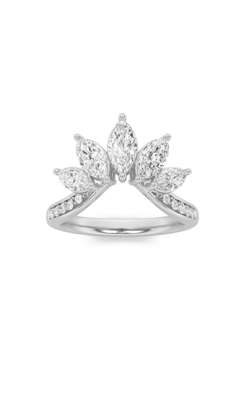 1.5Cttw Marquise Shaped Lab Grown Diamond (F/VVS)Fancy Contour Ring in 14K Gold