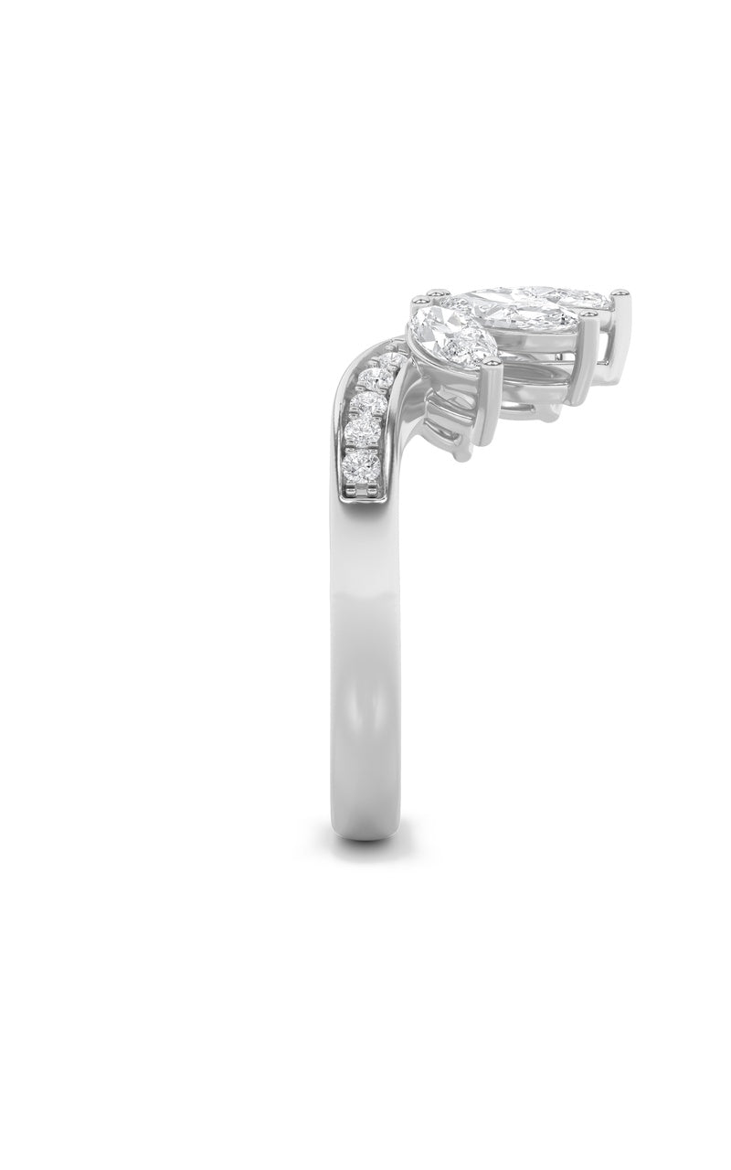1.5CTW Marquise Shaped Lab Grown Diamond (F/VVS) Fancy Contour Ring in 14K Gold
