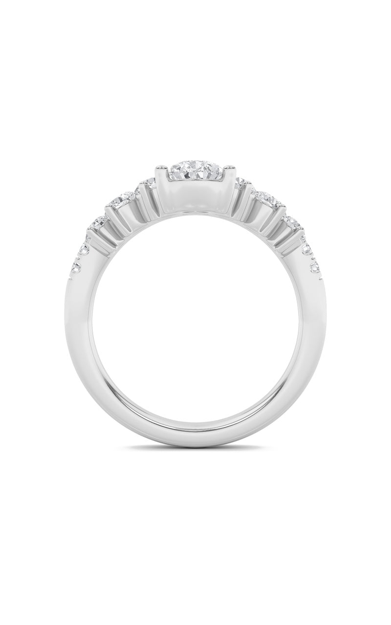 1.5Cttw Pear Shaped Lab Grown Diamond (F/VS) Fancy Contour Ring in 14K Gold