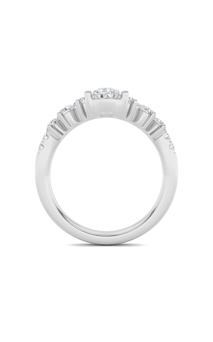 1.5Cttw Pear Shaped Lab Grown Diamond (F/VS) Fancy Contour Ring in 14K Gold