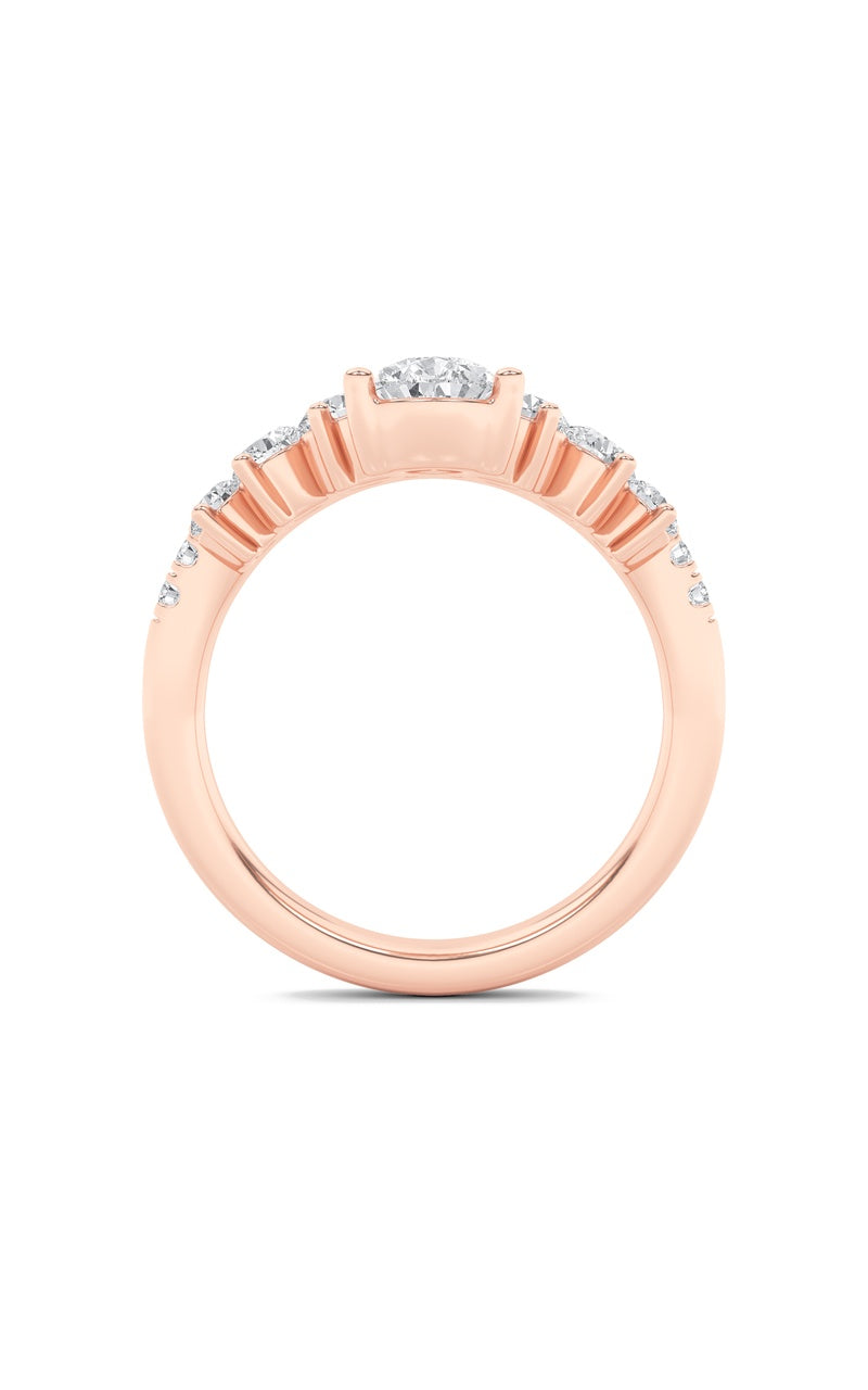 1.5Cttw Pear Shaped Lab Grown Diamond (F/VS) Fancy Contour Ring in 14K Gold