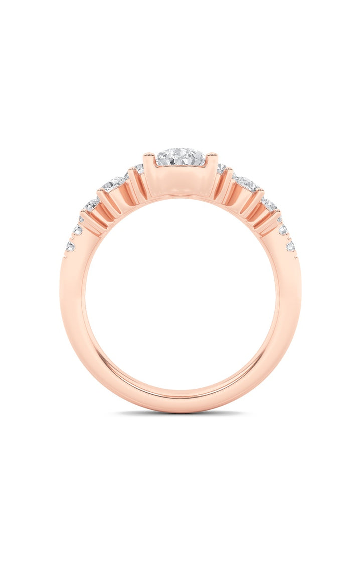 1.5Cttw Pear Shaped Lab Grown Diamond (F/VS) Fancy Contour Ring in 14K Gold