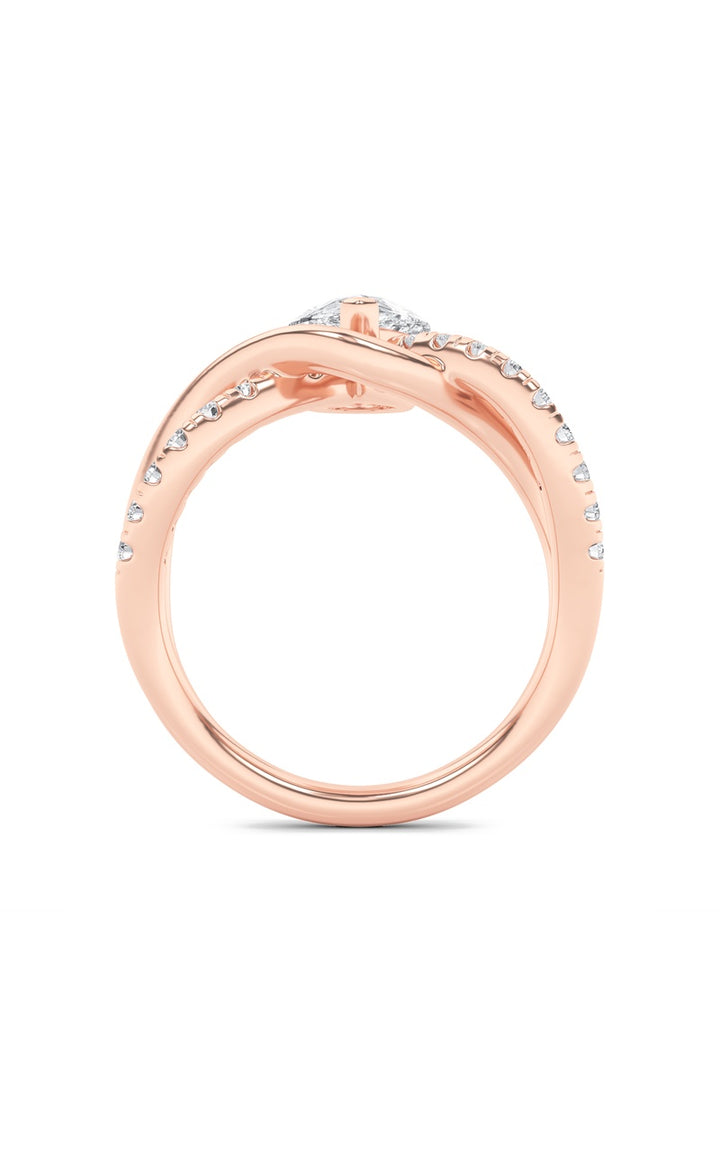1.5Cttw Pear Shaped Lab Grown Diamond (F/VS) Fashion Solitaire Engagement Ring in 14K Gold