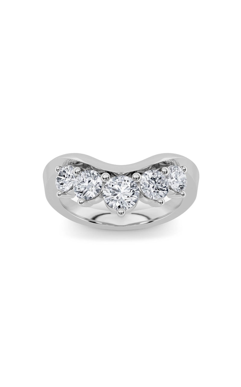 1Cttw Round Shaped Lab Grown Diamond (F/VS) Fancy Contour Ring in 14K Gold