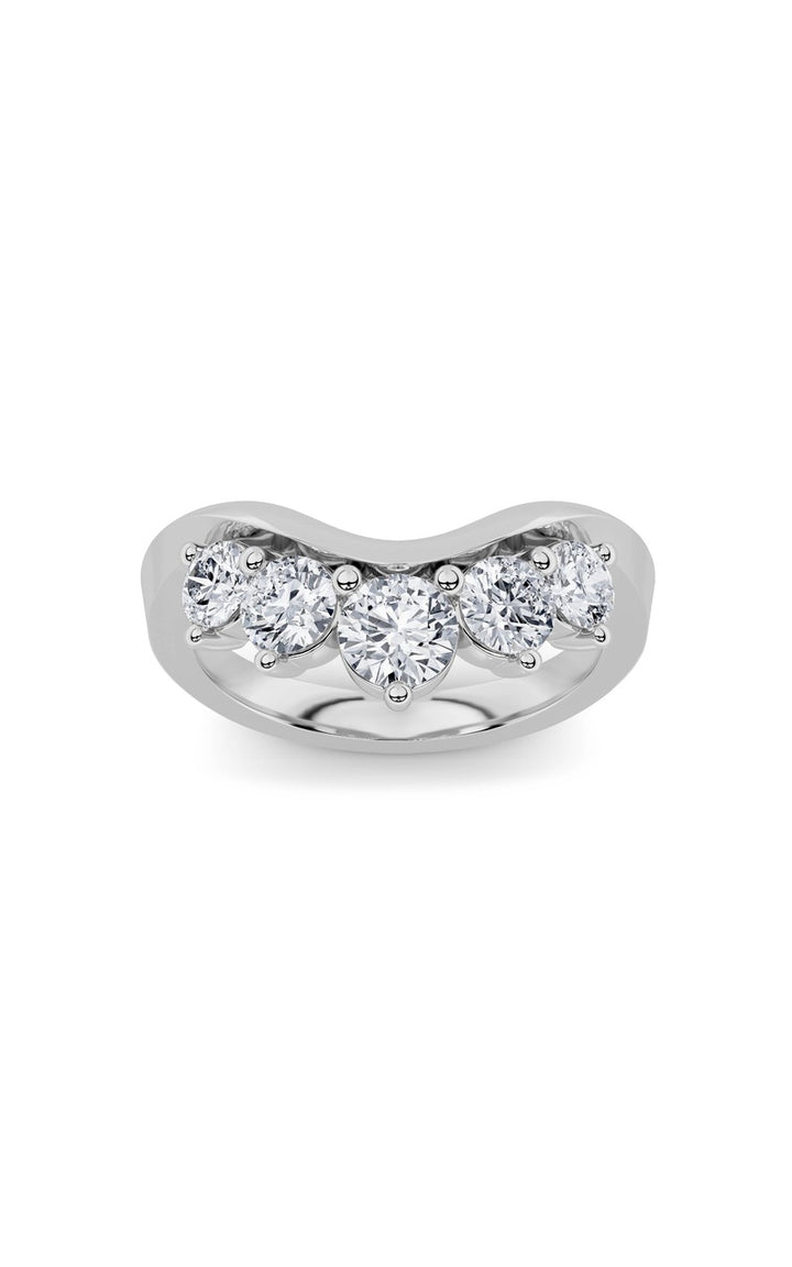 1Cttw Round Shaped Lab Grown Diamond (F/VS) Fancy Contour Ring in 14K Gold
