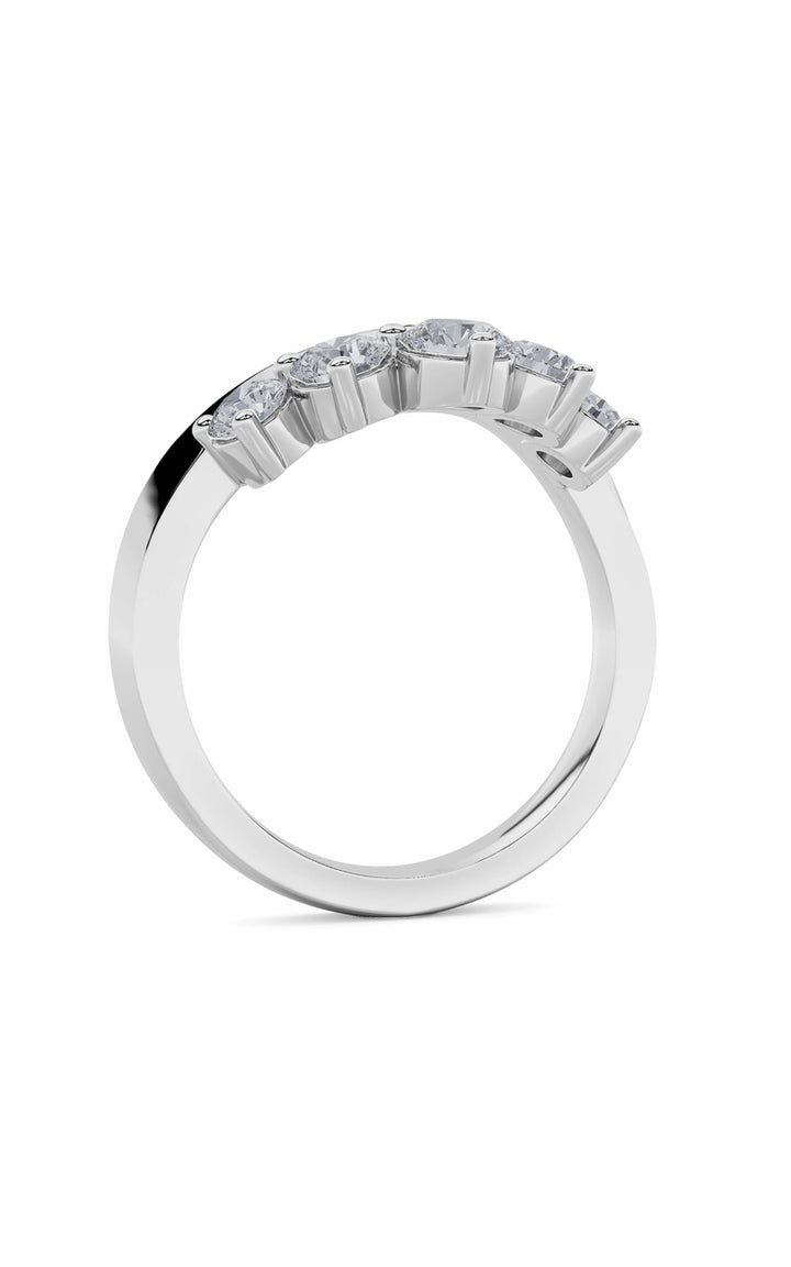 1Cttw Round Shaped Lab Grown Diamond (F/VS) Fancy Contour Ring in 14K Gold