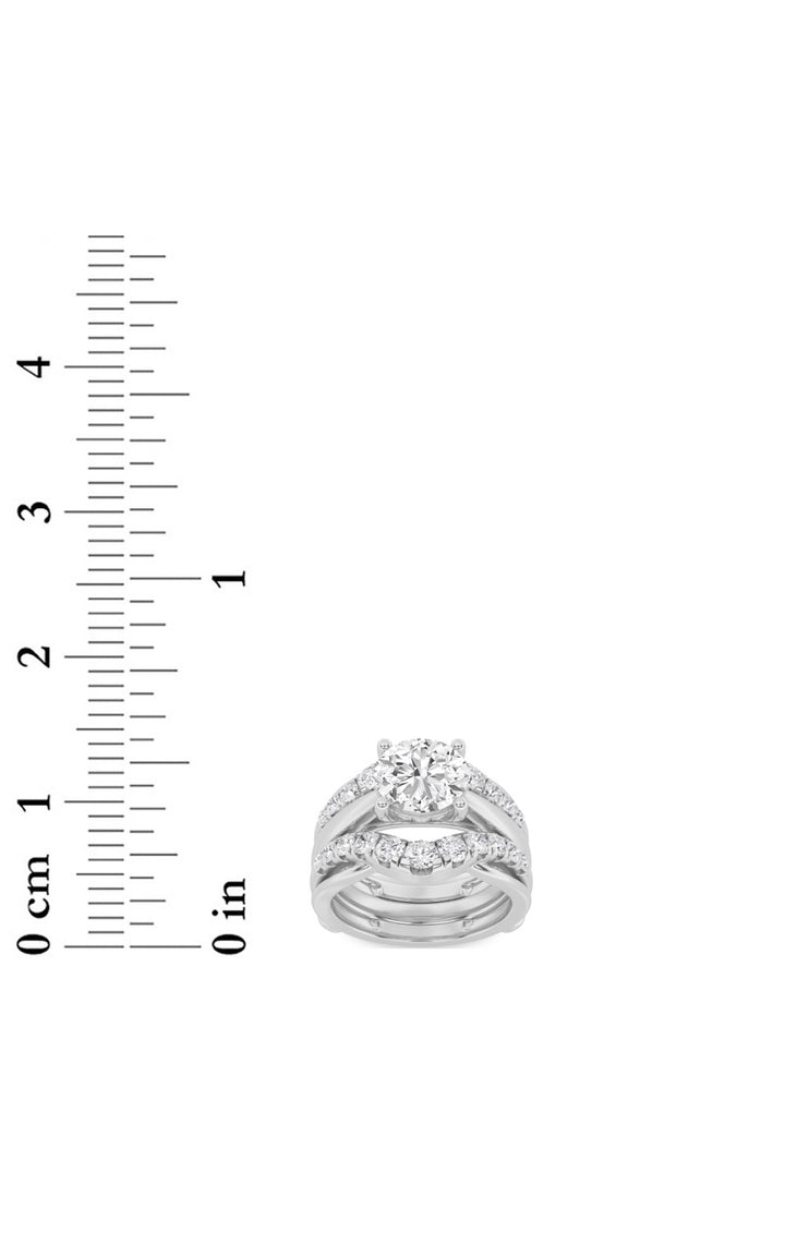 3Cttw Round Shaped Lab Grown Diamond (F/VS) Insert Jacket Ring in 14K Gold