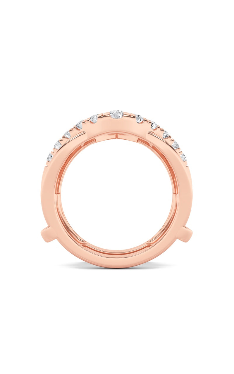 3Cttw Round Shaped Lab Grown Diamond (F/VS) Insert Jacket Ring in 14K Gold