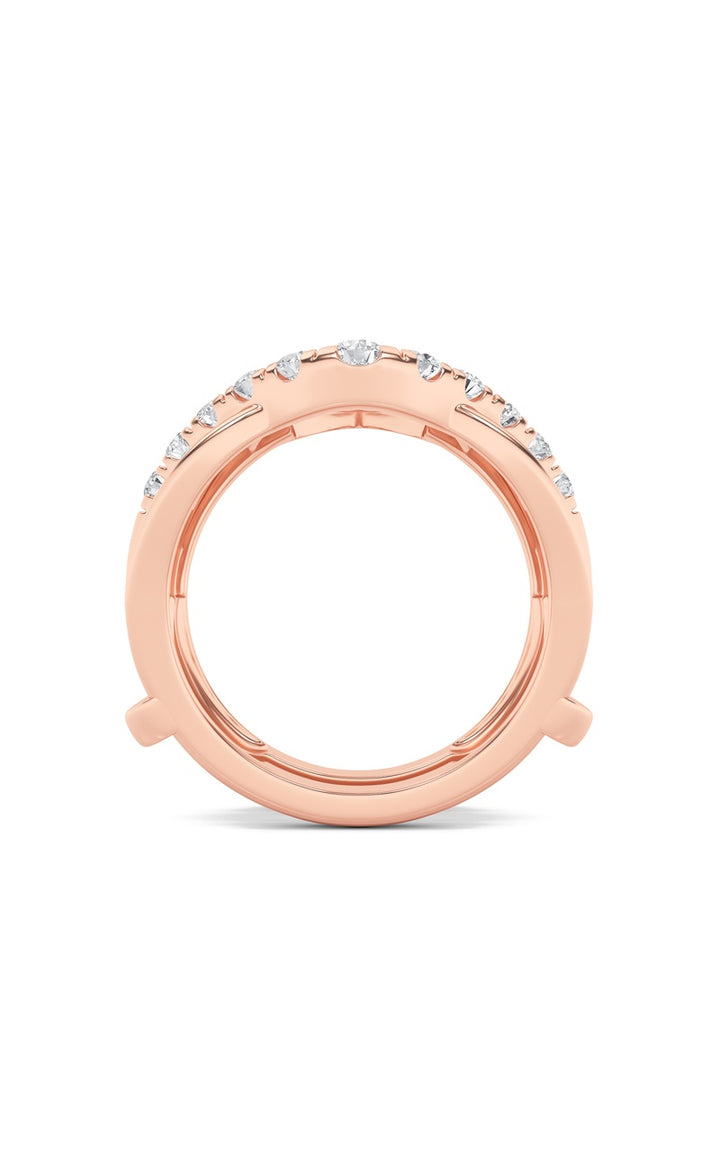 3Cttw Round Shaped Lab Grown Diamond (F/VS) Insert Jacket Ring in 14K Gold