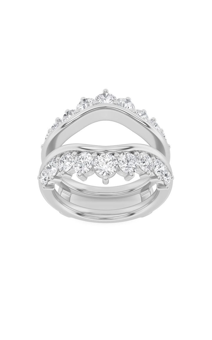 2Cttw Round Shaped Lab Grown Diamond (F/VS) Insert Jacket Ring in 14K Gold