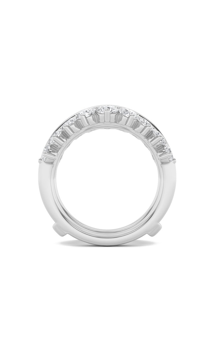 2Cttw Round Shaped Lab Grown Diamond (F/VS) Insert Jacket Ring in 14K Gold