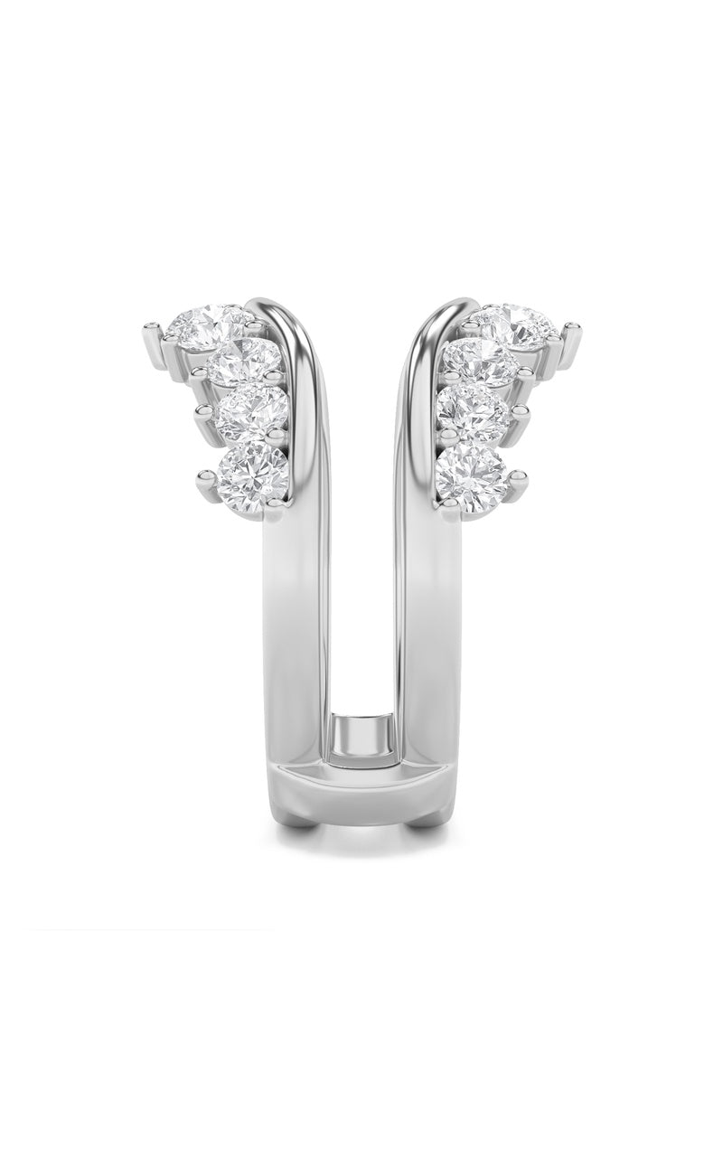 2Cttw Round Shaped Lab Grown Diamond (F/VS) Insert Jacket Ring in 14K Gold