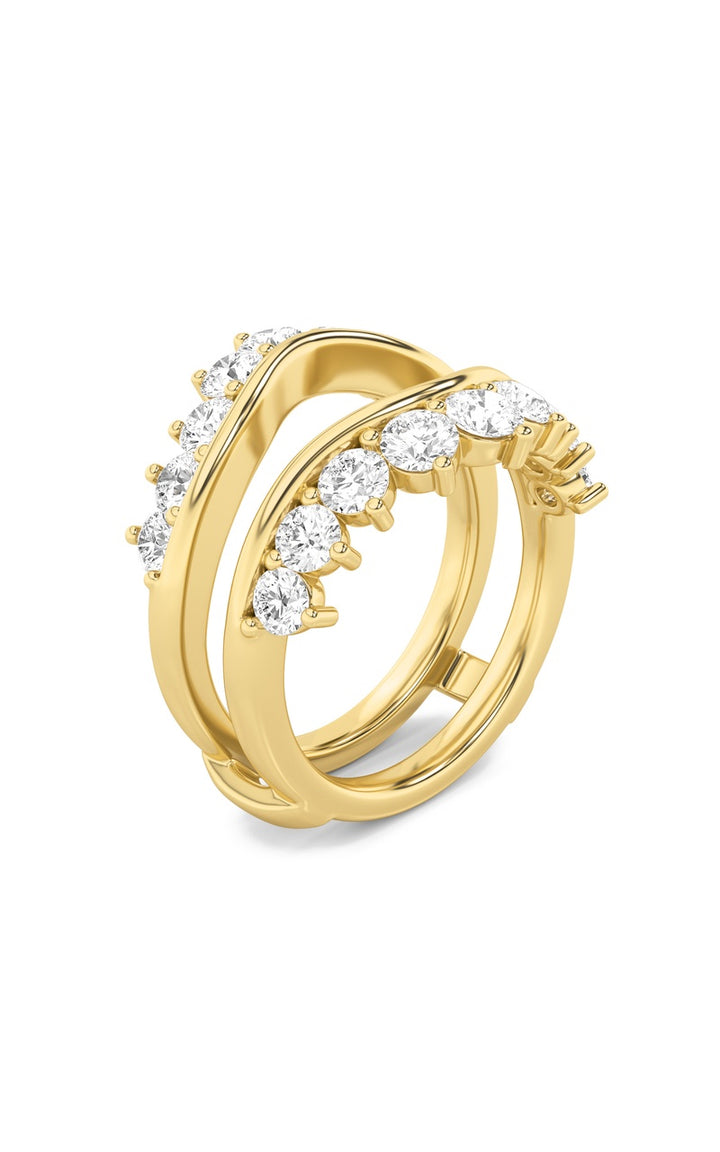 2Cttw Round Shaped Lab Grown Diamond (F/VS) Insert Jacket Ring in 14K Gold