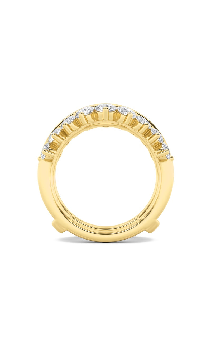 2Cttw Round Shaped Lab Grown Diamond (F/VS) Insert Jacket Ring in 14K Gold