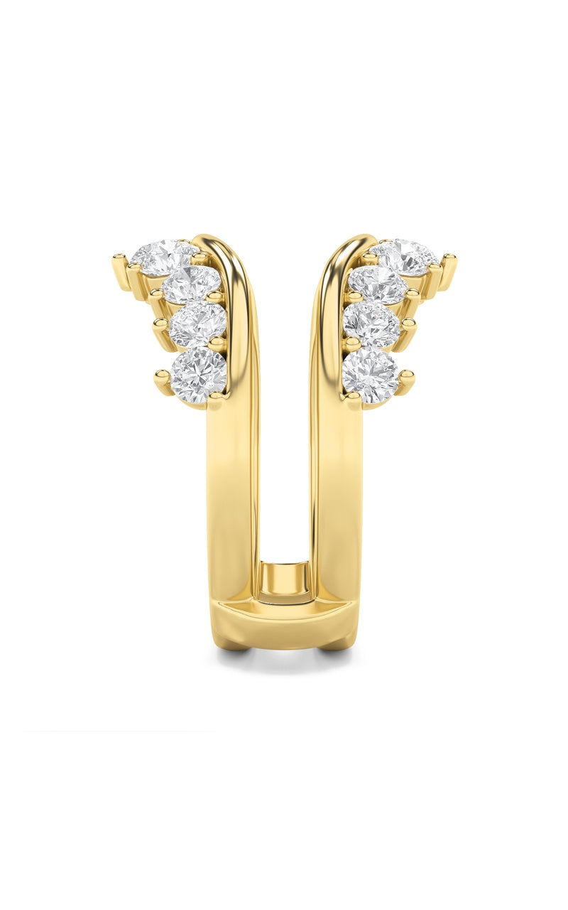 2Cttw Round Shaped Lab Grown Diamond (F/VS) Insert Jacket Ring in 14K Gold