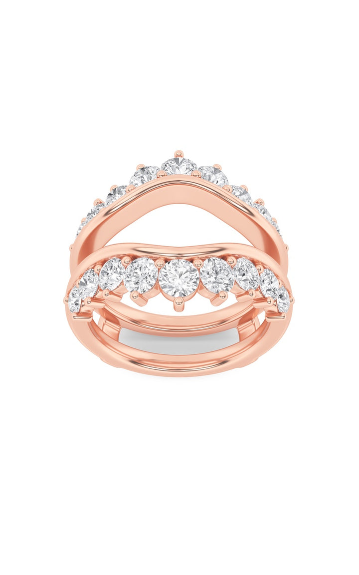 2Cttw Round Shaped Lab Grown Diamond (F/VS) Insert Jacket Ring in 14K Gold