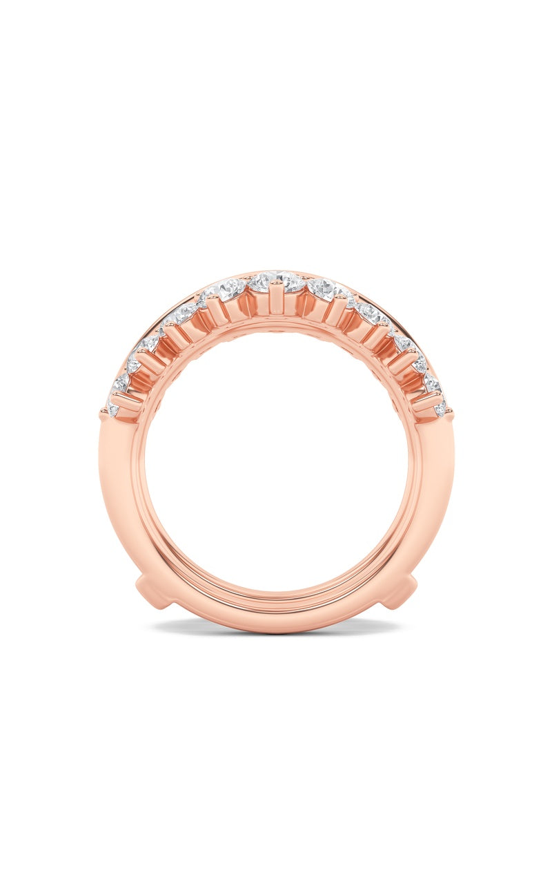 2Cttw Round Shaped Lab Grown Diamond (F/VS) Insert Jacket Ring in 14K Gold