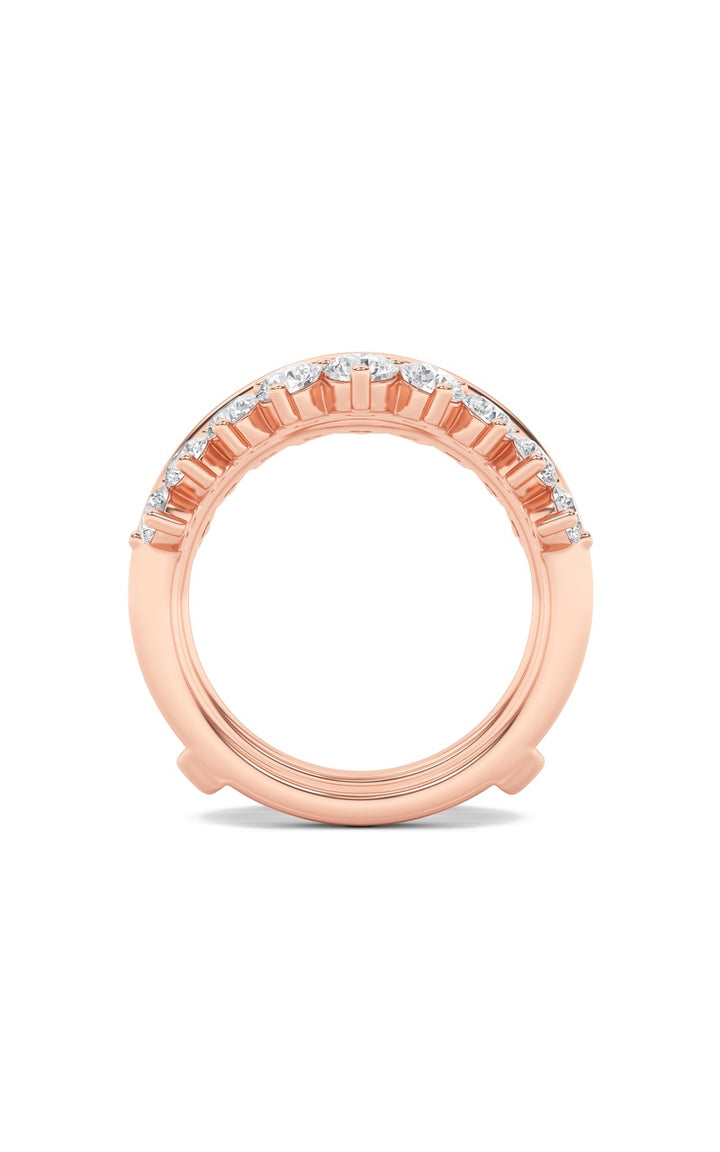 2Cttw Round Shaped Lab Grown Diamond (F/VS) Insert Jacket Ring in 14K Gold