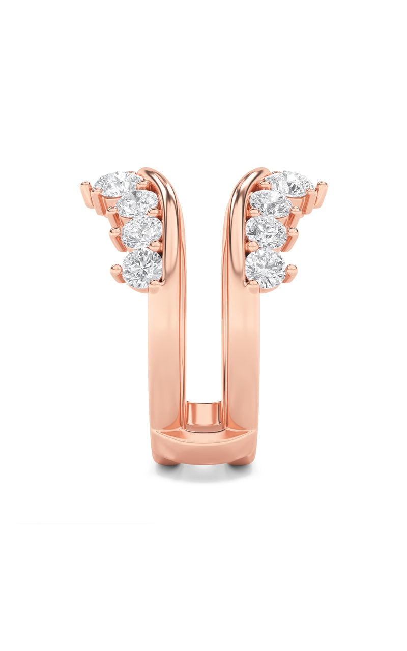 2Cttw Round Shaped Lab Grown Diamond (F/VS) Insert Jacket Ring in 14K Gold