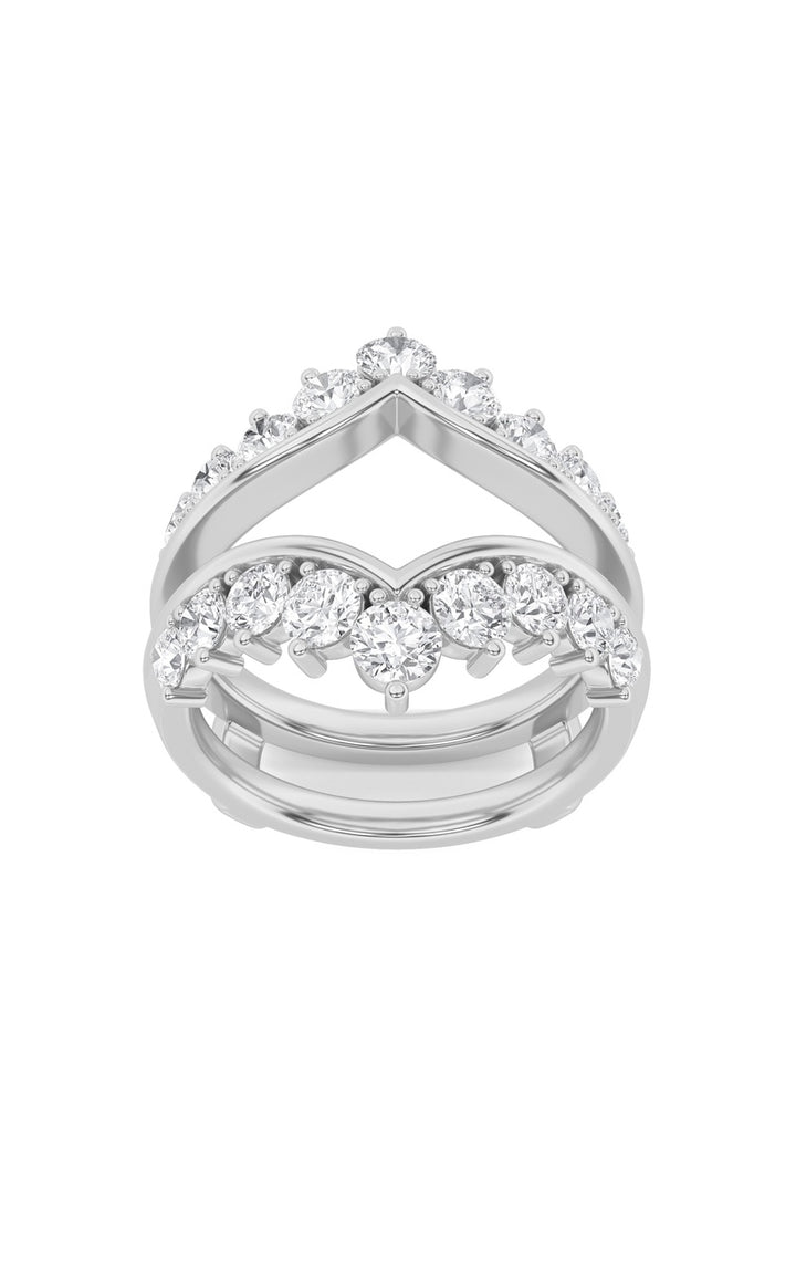 2Cttw Round Shaped Lab Grown Diamond (F/VS) Insert Jacket Ring in 14K Gold