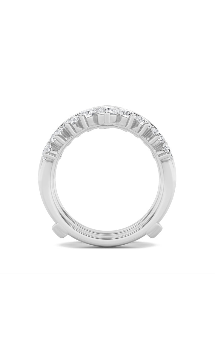 2Cttw Round Shaped Lab Grown Diamond (F/VS) Insert Jacket Ring in 14K Gold