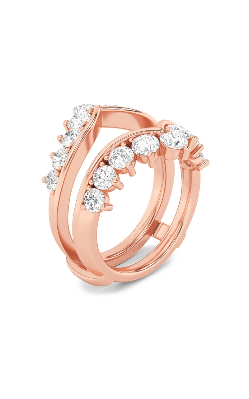 2Cttw Round Shaped Lab Grown Diamond (F/VS) Insert Jacket Ring in 14K Gold