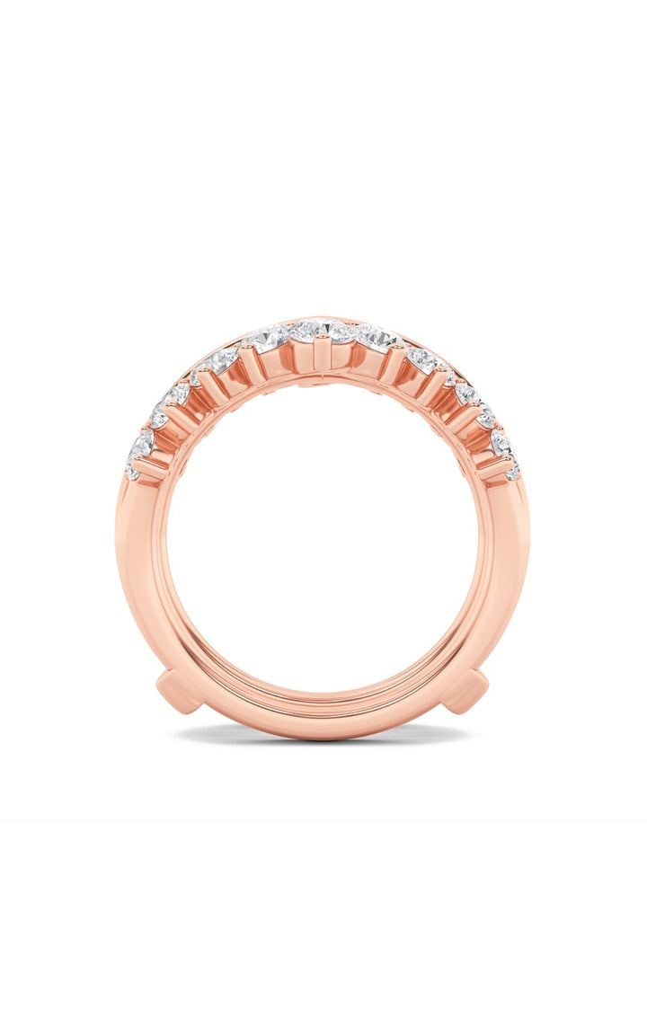 2Cttw Round Shaped Lab Grown Diamond (F/VS) Insert Jacket Ring in 14K Gold