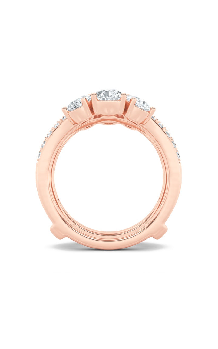 2Cttw Pear Shaped Lab Grown Diamond (F/VS) Insert Jacket Ring in 14K Gold