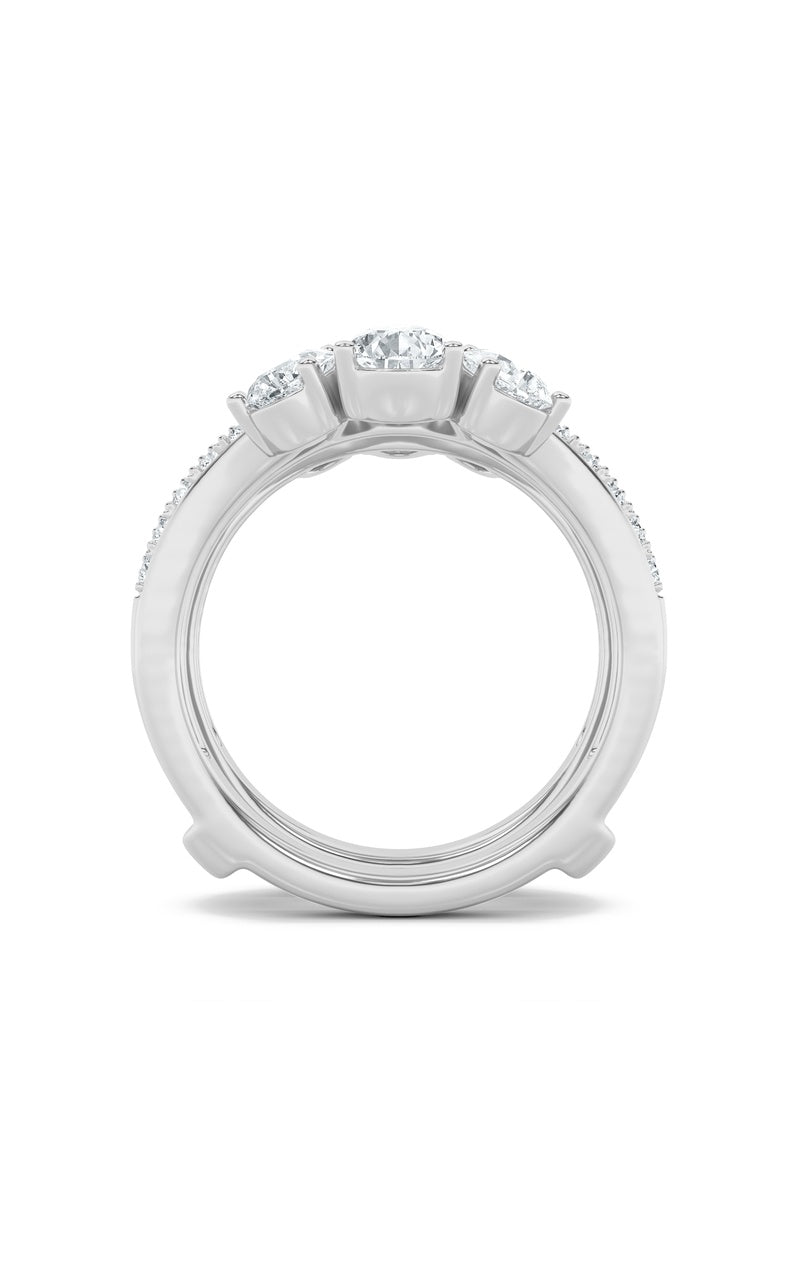 2.25Cttw Pear Shaped Lab Grown Diamond (F/VS) Insert Jacket Ring in 14K Gold
