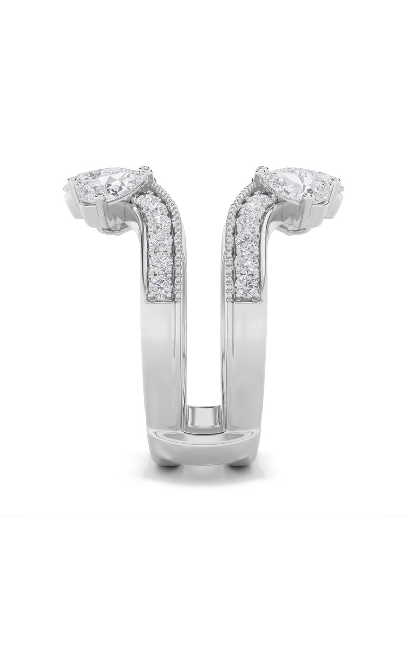 2.25Cttw Pear Shaped Lab Grown Diamond (F/VS) Insert Jacket Ring in 14K Gold