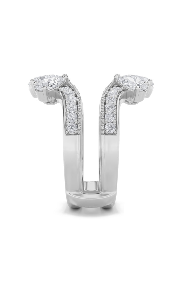 2.25Cttw Pear Shaped Lab Grown Diamond (F/VS) Insert Jacket Ring in 14K Gold