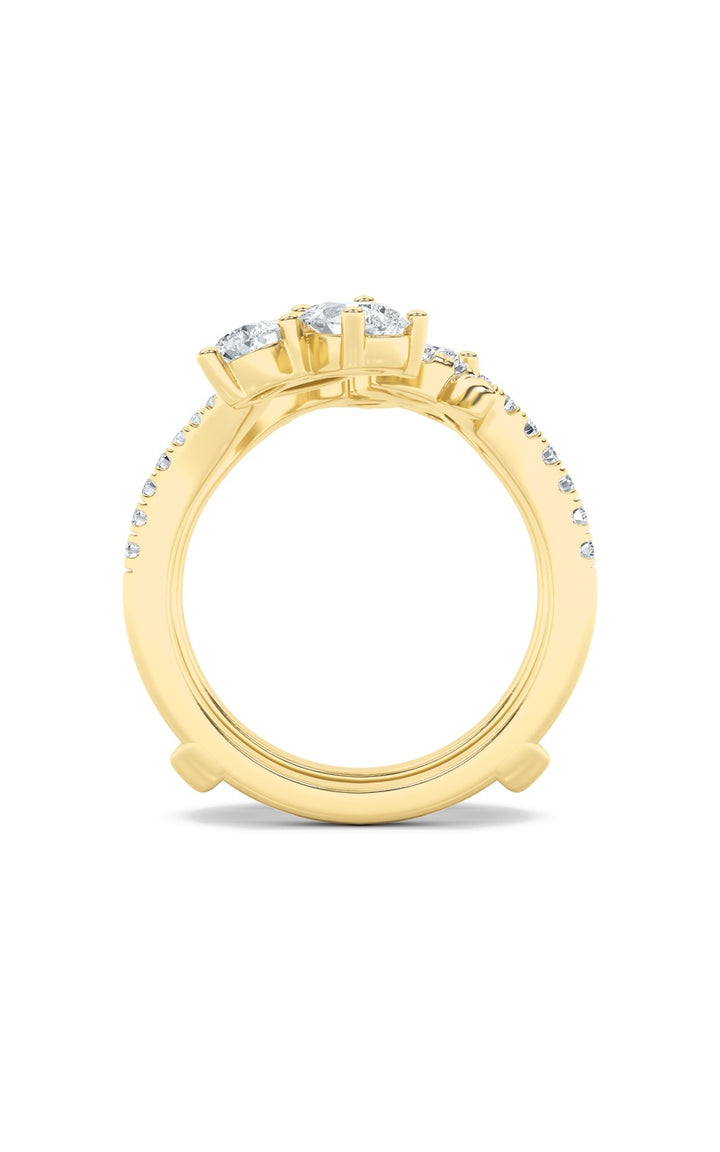 2Cttw Marquise Shaped Lab Grown Diamond (F/VS) Insert Jacket Ring in 14K Gold