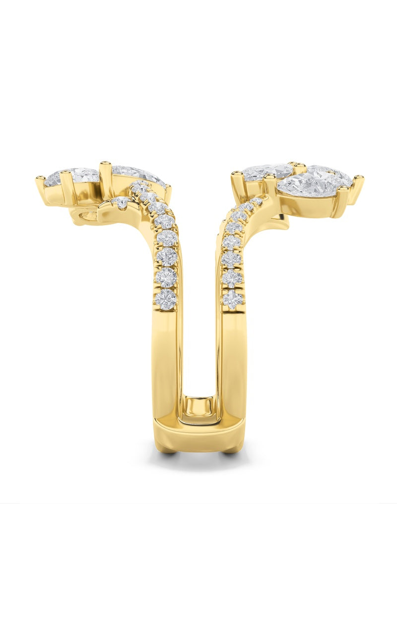 2Cttw Marquise Shaped Lab Grown Diamond (F/VS) Insert Jacket Ring in 14K Gold
