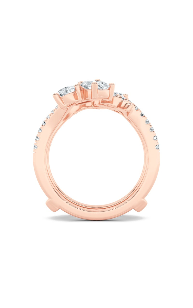 2Cttw Marquise Shaped Lab Grown Diamond (F/VS) Insert Jacket Ring in 14K Gold