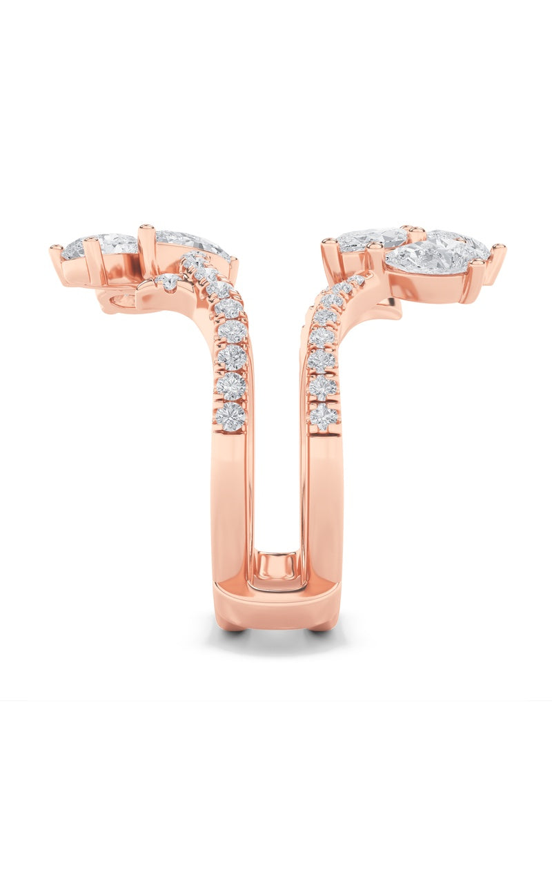 2Cttw Marquise Shaped Lab Grown Diamond (F/VS) Insert Jacket Ring in 14K Gold