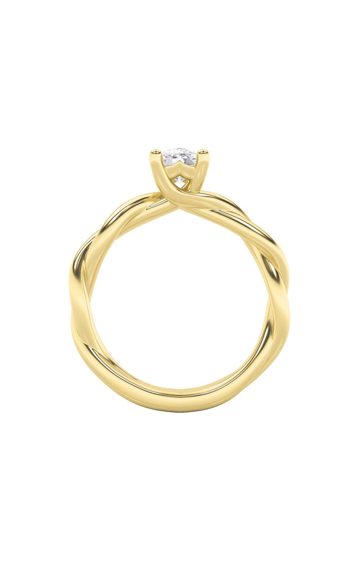 1Cttw Elongated Cushion Shaped Lab Grown Diamond (F/VS) Twisted Shank Solitaire Engagement Ring in 14K Gold