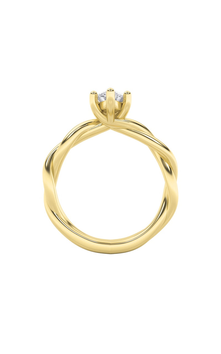 1.5Cttw Marquise Shaped Lab Grown Diamond (F/VS) Twisted Shank Solitaire Engagement Ring in 14K Gold