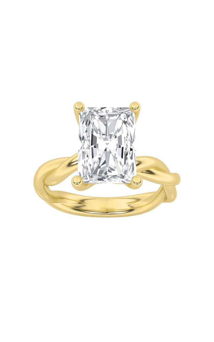 2Cttw Radiant Shaped Lab Grown Diamond (F/VS) Twisted Shank Solitaire Engagement Ring in 14K Gold