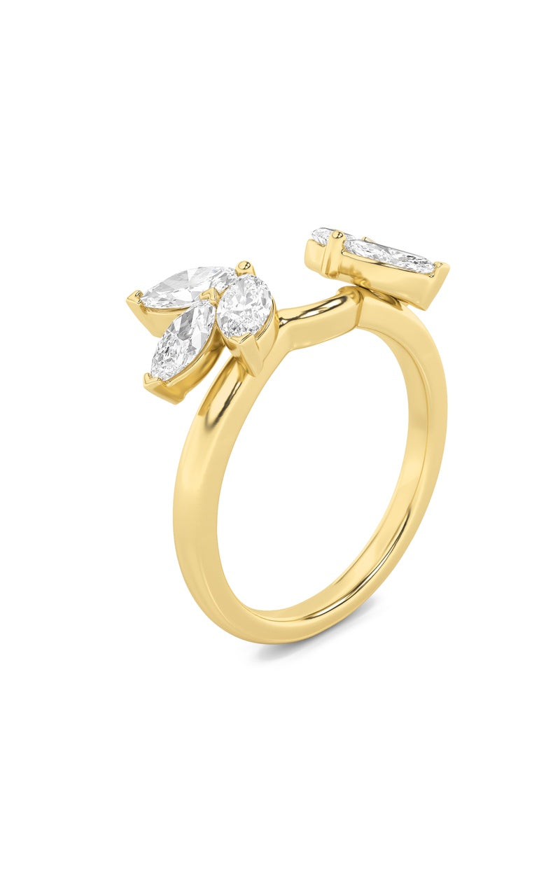 1Cttw Marquise Shaped Lab Grown Diamond (F/VS) Wrap Ring in 14K Gold