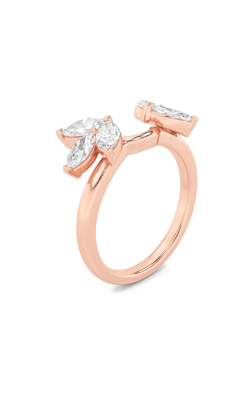 1Cttw Marquise Shaped Lab Grown Diamond (F/VS) Wrap Ring in 14K Gold