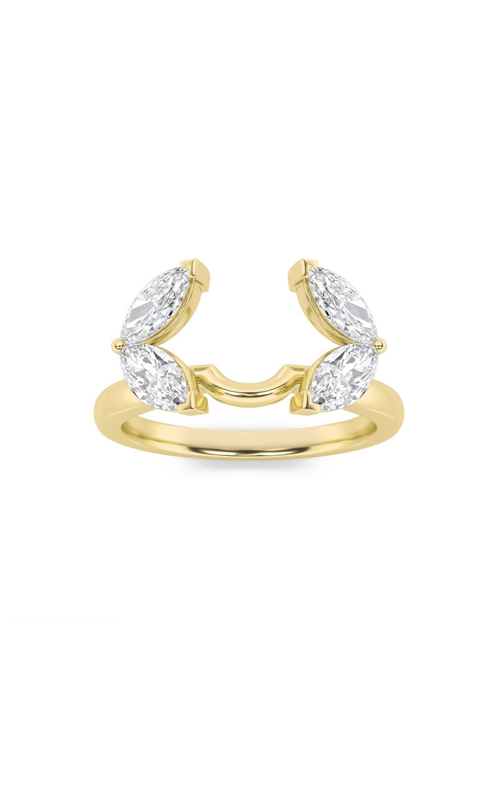 1Cttw Marquise Shaped Lab Grown Diamond (F/VS) Wrap Ring in 14K Gold